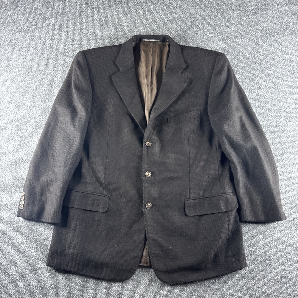 Ermenegildo Zegna Blazer Jacket Men 46R Brown Herringbone Sport Coat Wool Suit